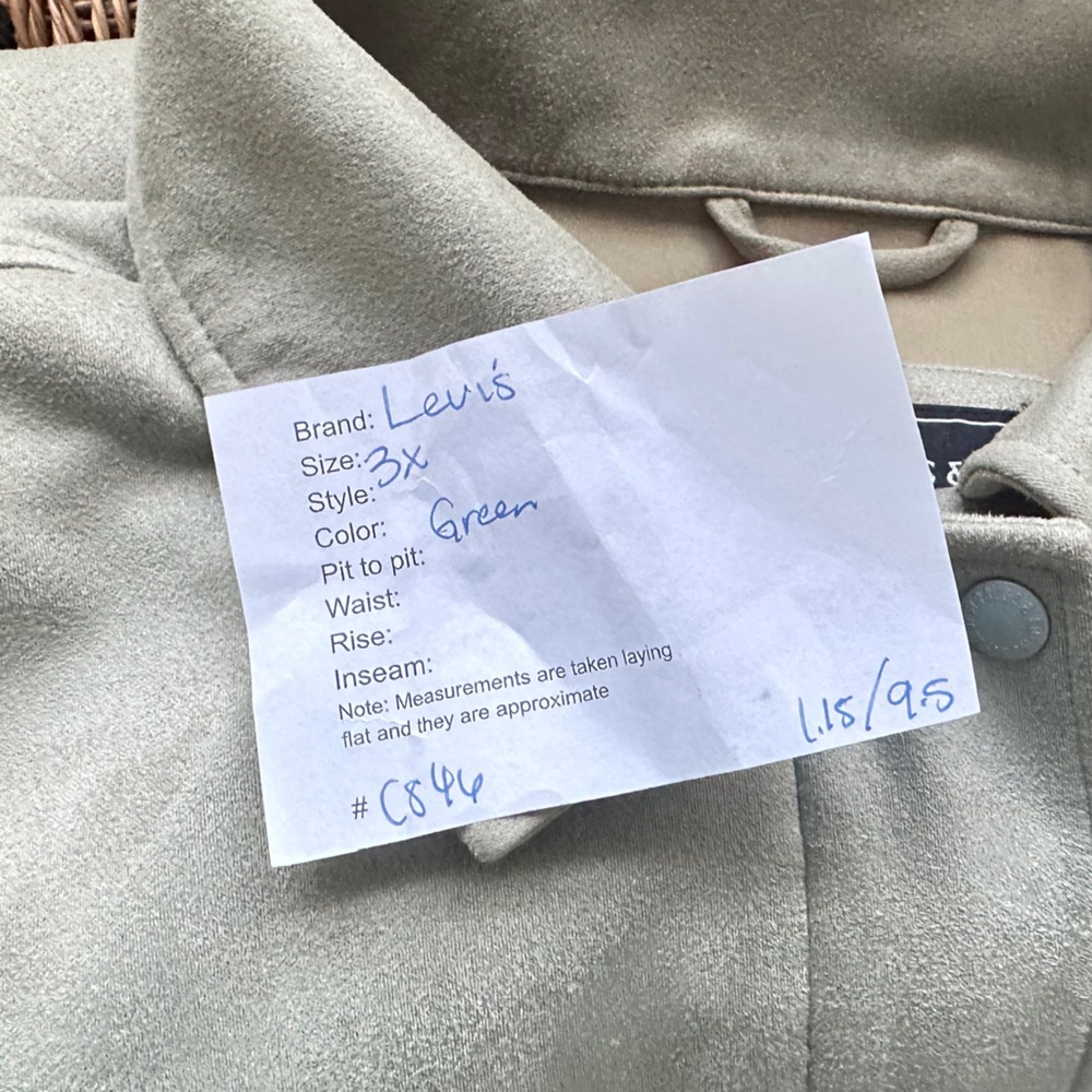 Levis Women’s Faux Suede Shaket Oversized Plus size 3X Zip Up Snap Button Shacky - Picture 12 of 12